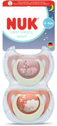 Nuk Силиконови залъгалки NUK - First Choice Night, с декорация Зайче & Овца, 0-6 m, 2 броя (10175387)