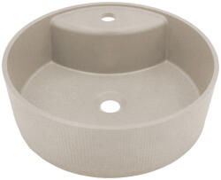 Laveo CLIFF kerek gránit pultra építhető mosdó túlfolyó nélkül, bézs - VGC1410T (VGC1410T)