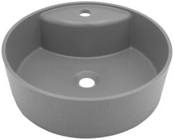 Laveo CLIFF kerek gránit pultra építhető mosdó túlfolyó nélkül, szürke - VGC1510T (VGC1510T)