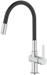 Laveo ALITA króm / matt fekete kétfunkciós flexibilis tömlős álló mosogató csaptelep - BVA_762D (BVA_762D)