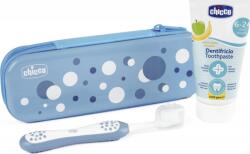 Chicco Fogkefe És Fogkrém Szett Tokban Always Smiling - Light Kék, 6m+ (CHIC-6593) (CHIC-6593)