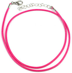  Műbőr nyaklánc kapoccsal - ciklámen - pepita