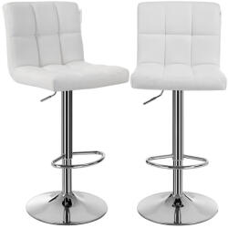 SONGMICS Állítható Magasságú Bárszék Szett Fehér Műbőr Kárpitozással - fizz