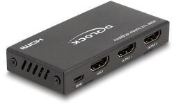 Delock HDMI elosztó 1 x HDMI megoszlik 2 x HDMI-vé, 4K 60 Hz kimenettel és downscalerrel (18651)