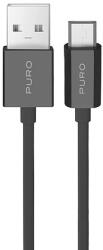 PURO TPE 12W USB-A - microUSB 1m kábel - fekete