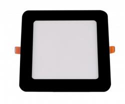 OPTONICA süllyesztett 6W-os 420 Lm beépített LED-es vékony modul, négyzet alakú, 3CCT, fekete 12926