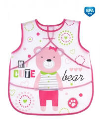 Canpol Babies Puppets zsebes puha előke - Rózsaszín