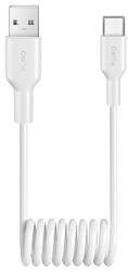 PURO 10W USB-A - USB-C spirálkábel 1m - Fehér