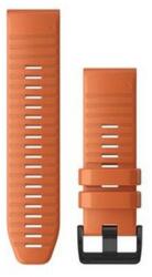 Garmin Óraszíj 26 mm narancssárga szilikon, fekete csat (QuickFit) Fenix 6X