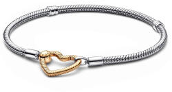 Pandora Moments szívzáras sárga arany és ezüst kigyólánc karkötő - 569539C00-17 (569539C00-17)