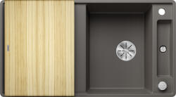 BLANCO Axia III 5 S-F Silgránit mosogató excenterrel, fa vágódeszkával, vulkánszürke 527225 (527225)