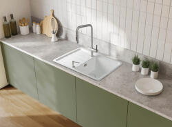 Deante Momi Megfordítható kerámia mosogató 78x50 cm komplett tartozékokkal, fehér ZCM_6113 (ZCM_6113)