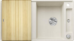 BLANCO Axia III 5 S-F Silgránit mosogató excenterrel, fa vágódeszkával, törtfehér 527041 (527041)