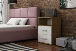 Mindigbútor GODA III 2 S éjjeliszekrény artisan/fehér színben - smartbutor