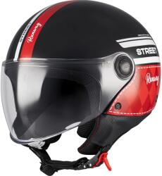 MT Helmets Cască de motocicletă deschisă MT Street S Runway B5 negru-roșu (MT1338D03B51)