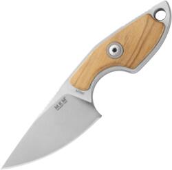 MKM MIKRO 1 - M390 SATIN DROP POINT Rögzített penge, OLÍVAFA markolat, +ZSEB BŐR TOK MK MR01-O (MK MR01-O)