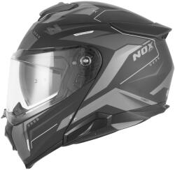 NOX Cască de motocicletă pliabilă NOX N967 Conquer negru mat-argintiu (AIM140-2776)