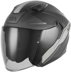 NOX Cască de motocicletă deschisă NOX N130 EKTO negru mat-argintiu (AIM140-2804)