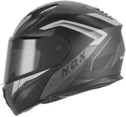 NOX Cască de motocicletă pliabilă NOX N968 Shift negru mat-argintiu (AIM140-2779)