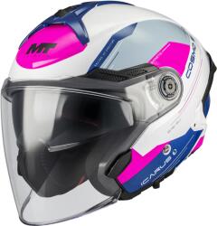 MT Helmets Cască de motocicletă deschisă MT Cosmo SV Icarus A8 alb-albastru-roz (MT1361D19A81)