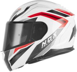 NOX Cască de motocicletă pliabilă NOX N968 Shift alb-roșu (AIM140-2782)