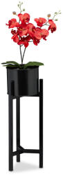 Relaxdays Fém virágtartó állvány fekete 60 cm 10031537_46
