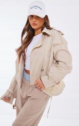 Prettylittlething Trench Kabát, Size 42, bézs, 100% poliészter