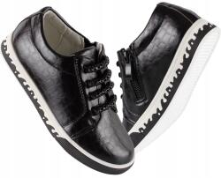 Bessky vászoncipő, fekete, Size 28, bőr talpbetét, cipzáras (HF7118-1)