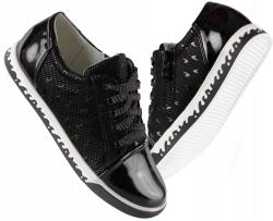 Bessky Fekete tornacipő, sportcipő, profilozott bőr talpbetét, Size 37 (HF7109-1)