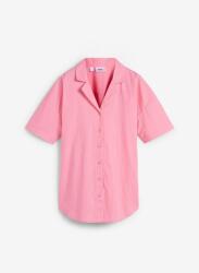 Bonprix 56-OS Laza Len Vászon Ingtunika, rózsaszín, 55% lenvászon, 45% pamut