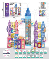 Mamido Színes mágneses építőkocka golyópálya spirállal 156 darab (MT1603) - mamido