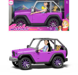 Mamido Sasha baba kutyával és terepjáró autóval 29 cm MT1611 (MT1611) - mamido