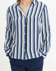 Bonprix Szatén Csíkos Ingtop, Size 50, kék, 100% újrahasznosított poliészter