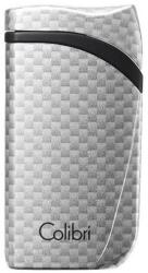 Colibri Falcon Carbon Fiber Silver különleges kialakítású szúró lángos szivar öngyújtó - ezüst (C-LI310T6)