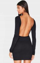 Prettylittlething Kötött ruha, Size 36, mini, nyitott hát, fekete