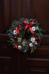  Karácsonyi Koszorú, nemes jegenyefenyőből, 40cm, karácsony (Wianek z żywej jodły Nobilis)