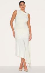 Prettylittlething Aszimmetrikus MIDI Ruha, Size 48, krémszínű, poliészter