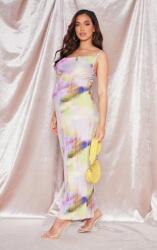 Prettylittlething Plisszírozott Maxi Ruha, Size 36, 95% poliészter, többszínű