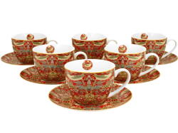 Duo Strawberry Thief Red 6 részes csészealj szett, 250ml (29)