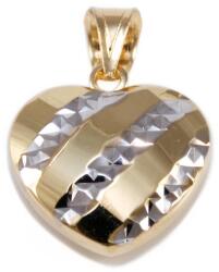 Ékszershop Bicolor vésett szív arany medál (1325589)
