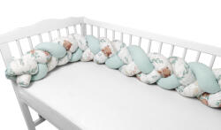  Baby Shop prémium fonott fejvédő kiságyba 220cm - Lulu Natural menta