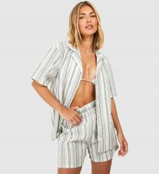 Boohoo Oversize Csíkos Rövid Ujjú Ingt, Size 38, többszínű