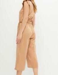 Bonprix szatén overál, Size 44, barna, fodrokkal, övvel