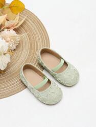 Shein Texturált Lány Balerina Cipő, Size 22, zöld