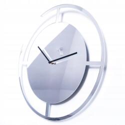 Glamour ezüst óra, tükrös, 50cm, ajándék (Zegar glamour w kolorze srebrnym G2-50S)