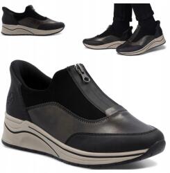 RIEKER Női félcipő, fekete, Size 38, éktalppal (Rieker N9553-25)