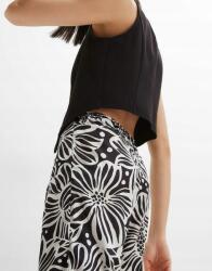 Bonprix 38 Szatén Nadrág Mintával, fekete