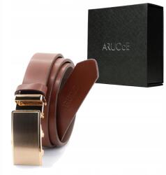 Arucce Férfi bőr öv, 115cm, barna, arany csat, valódi bőr (AMB-312)