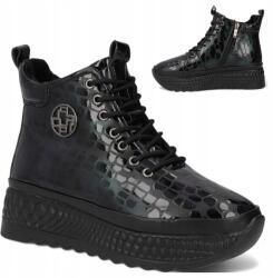 Filippo Női Bőrcsizmák, Size 37, lakkbőr, platform, meleg bokacsizma (Filippo DBT7278/25 GE)