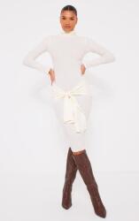 Prettylittlething csíkos kötött MIDI ruha, Size 44, ekrü színű